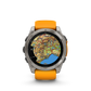 Montre GPS Garmin Fénix 8 AMOLED - 51 mm Sapphire Titane avec Bracelet en Silicone Orange Graphite
