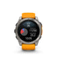 Montre GPS Garmin Fénix 8 AMOLED - 51 mm Sapphire Titane avec Bracelet en Silicone Orange Graphite