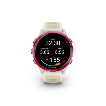NEW  Forerunner 570 - 42mm Aluminium rose avec bracelet ivoire translucide/orange