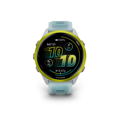 NEW Forerunner 570 - 47mm Aluminium jaune avec bracelet blanc translucide/Turquoise