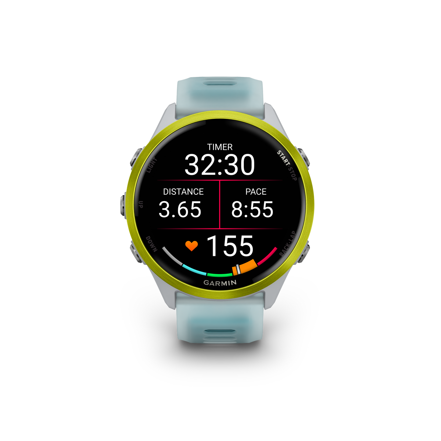 NEW Forerunner 570 - 47mm Aluminium jaune avec bracelet blanc translucide/Turquoise