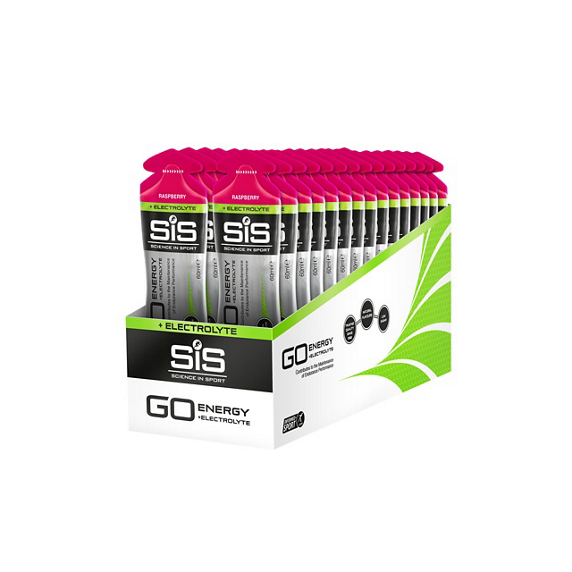 Gel énergétique SIS Go Energy + Electrolyte Framboise BOITE DE 30 GELS DE 60ML .