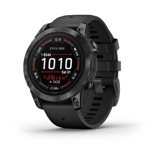 Montre  Garmin Epix Pro Gen 2 Standard Edition | 47 mm Gray avec bracelet noir.