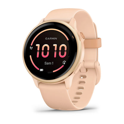 Montre Connectée Garmin Vívoactive 6 Metallic Pink Dawn avec bracelet rose pêche