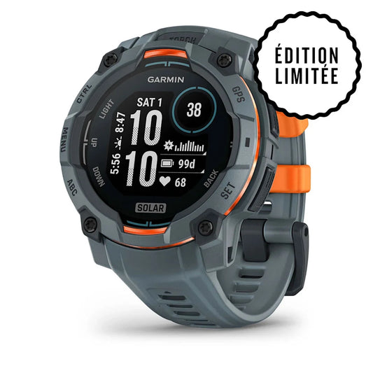 Montre GPS Garmin Instinct 3 Solar - 45 mm Bleu crépuscule avec bracelet bleu crépuscule