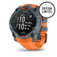 Montre GPS Garmin Instinct 3 Solar - 50 mm Bleu crépuscule avec bracelet orange