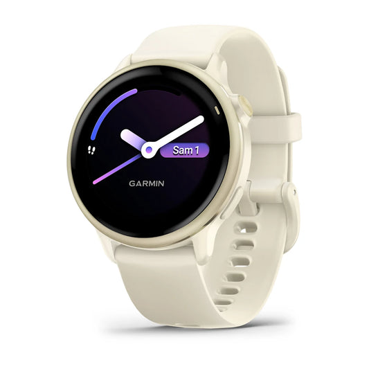 Montre Connectée Garmin Vívoactive 6 Lunar Gold avec bracelet ivoire