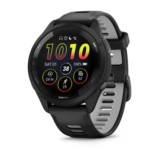 Forerunner 265 noire avec bracelet en silicone noir/gris