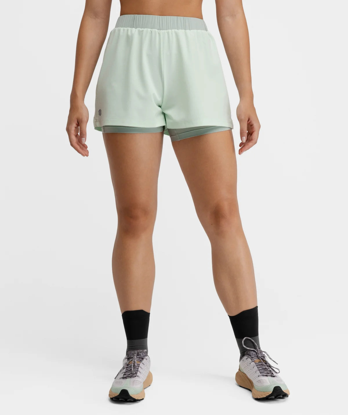 Short double couche trail running femme Araroa Mint