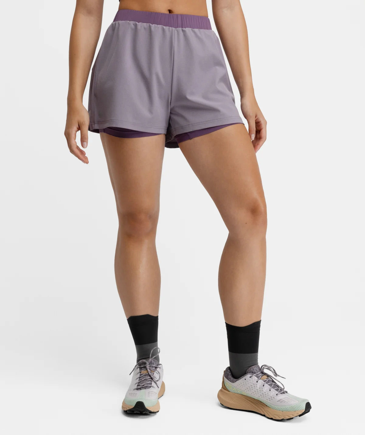 Short double couche trail running femme Araroa Lilac