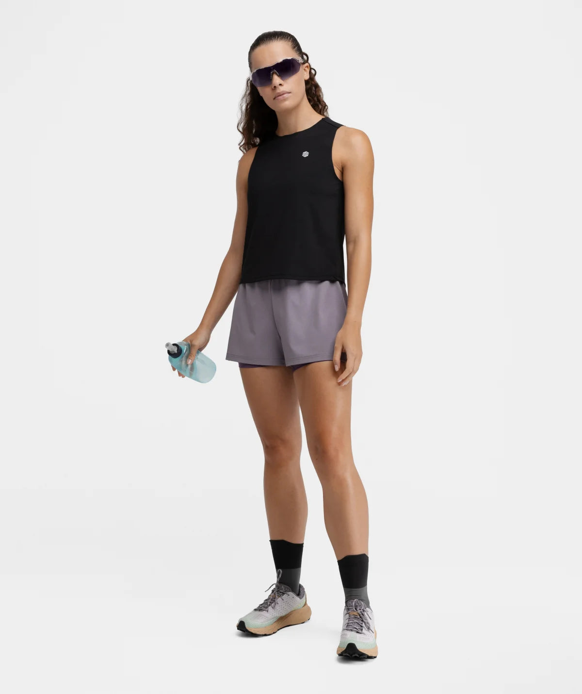 Débardeur trail running femme Volt Black
