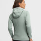 Veste polaire légère à capuche randonnée femme Ember Green