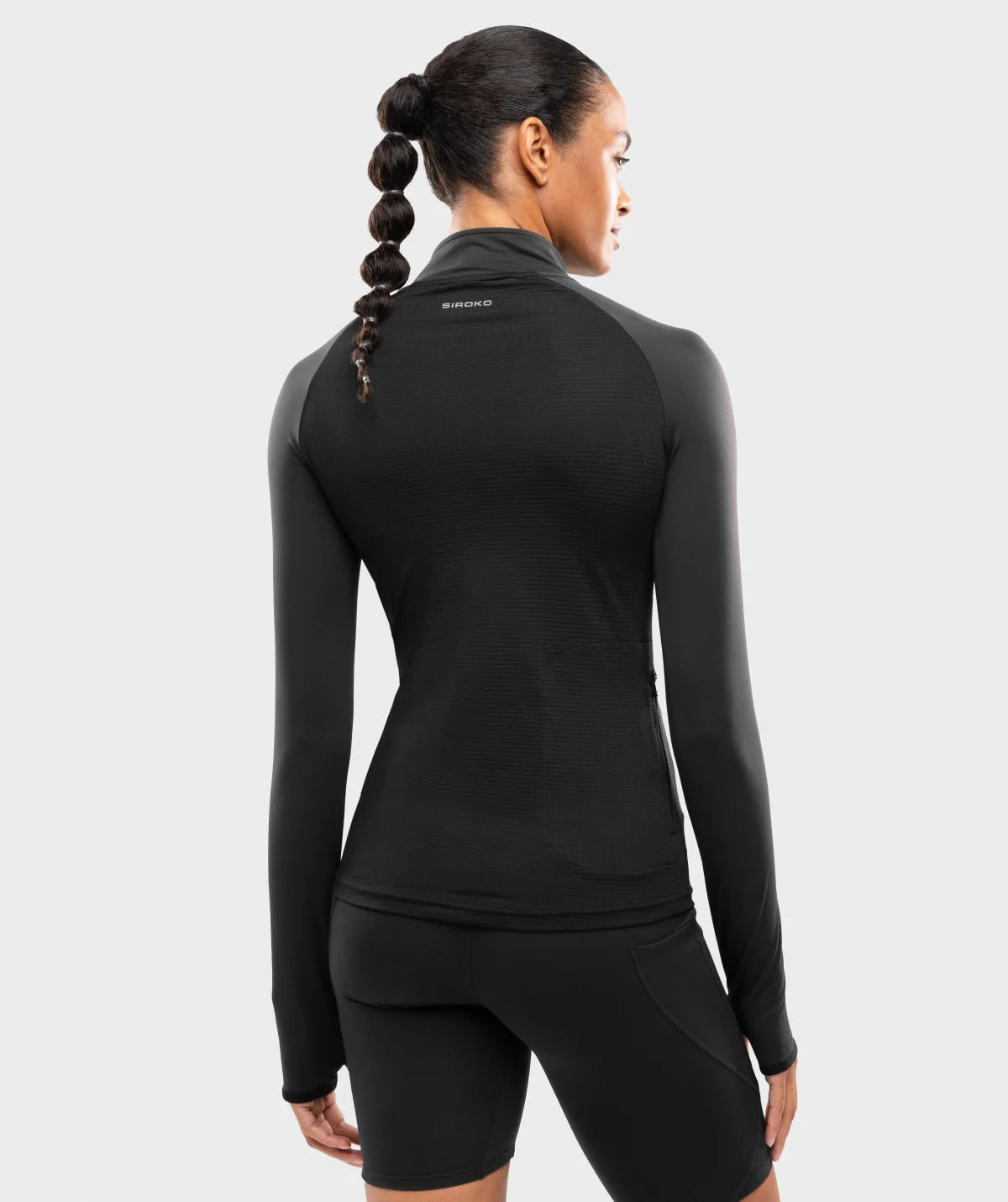 Pull running demi-zip femme Center Black