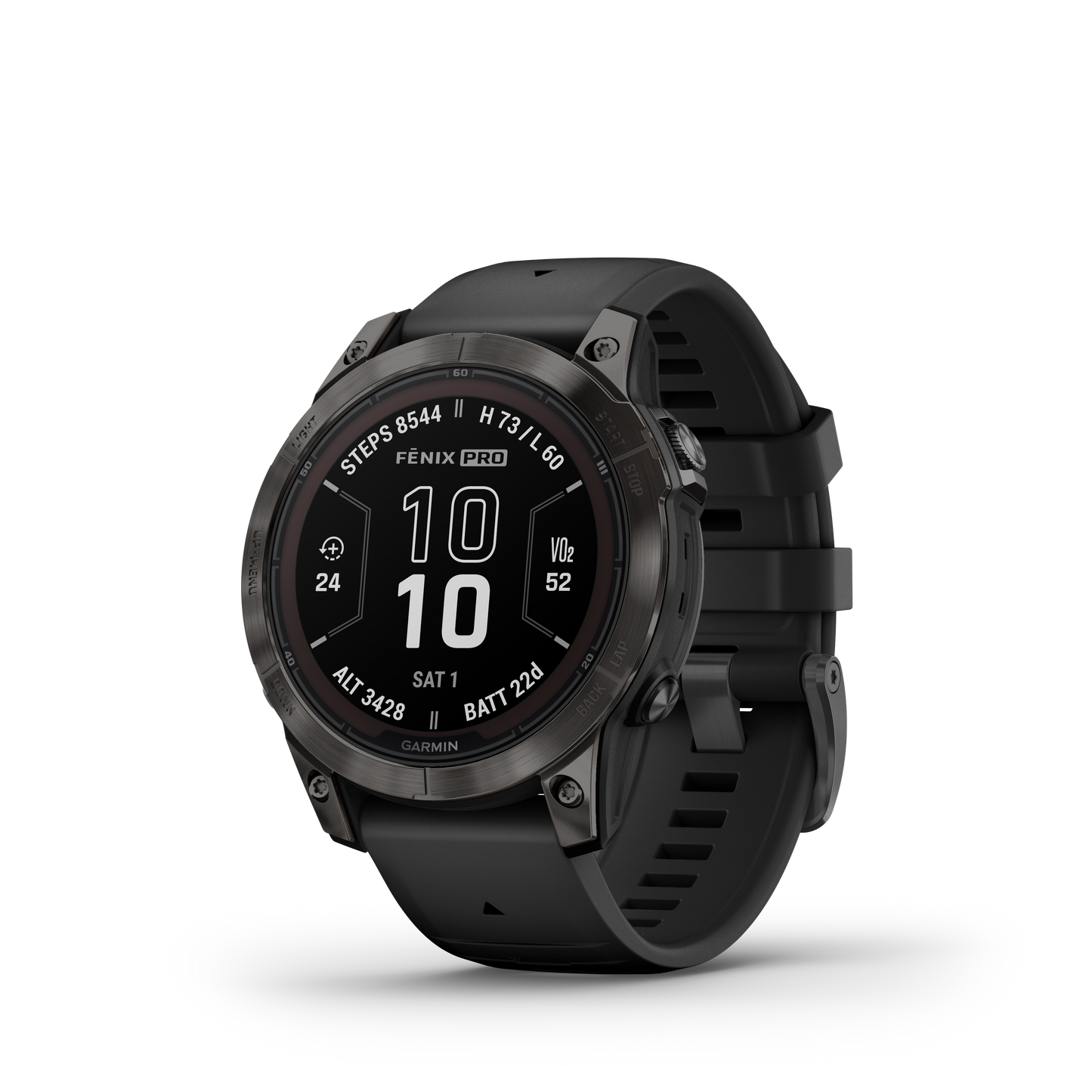 fēnix®  7 Pro Sapphire Solar Edition Titane avec revêtement en Carbon Gray DLC et bracelet noir
