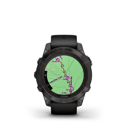 fēnix®  7 Pro Sapphire Solar Edition Titane avec revêtement en Carbon Gray DLC et bracelet noir