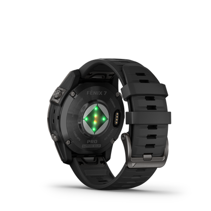 fēnix®  7 Pro Sapphire Solar Edition Titane avec revêtement en Carbon Gray DLC et bracelet noir