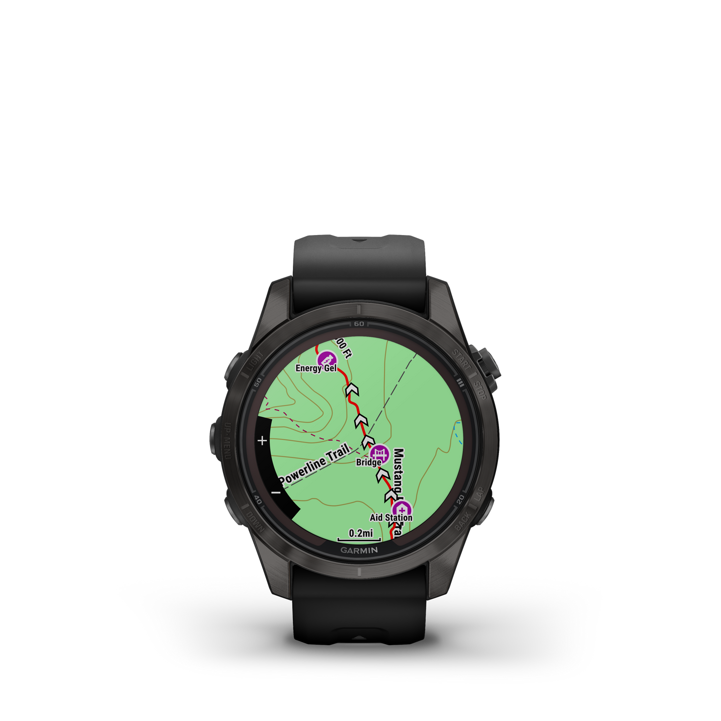 fēnix®  7S Pro Sapphire Solar Edition Titane avec revêtement Carbon Gray DLC et bracelet noir