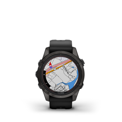 fēnix®  7S Pro Sapphire Solar Edition Titane avec revêtement Carbon Gray DLC et bracelet noir