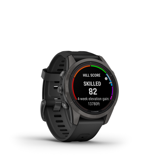 fēnix®  7S Pro Sapphire Solar Edition Titane avec revêtement Carbon Gray DLC et bracelet noir