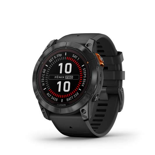 fēnix® 7X Pro – Solar Edition Gray avec bracelet noir