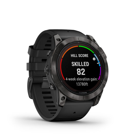 fēnix® 7X Pro – Sapphire Solar Edition Titane avec revêtement en Carbon Gray DLC et bracelet noir