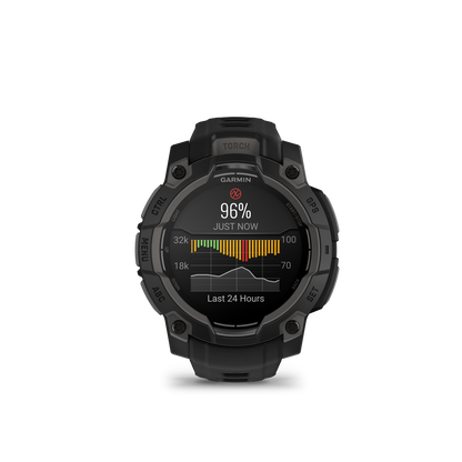 Montre GPS Garmin Instinct 3 AMOLED - 45 mm Noir avec Bracelet en Silicone Noir
