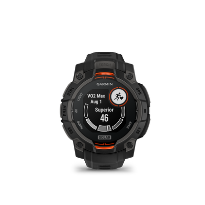 Montre GPS Garmin Instinct 3 Solar - 45 mm Noir avec Bracelet en Silicone Noir