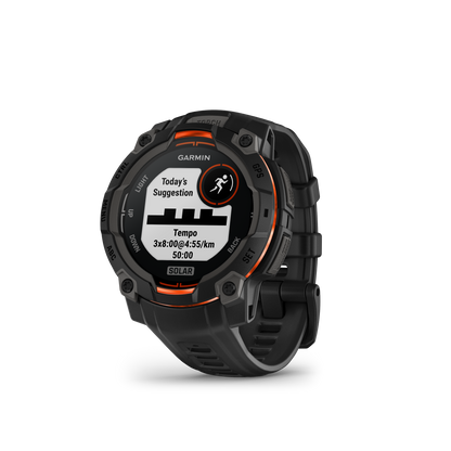 Montre GPS Garmin Instinct 3 Solar - 45 mm Noir avec Bracelet en Silicone Noir