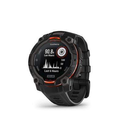 Montre GPS Garmin Instinct 3 Solar - 45 mm Noir avec Bracelet en Silicone Noir