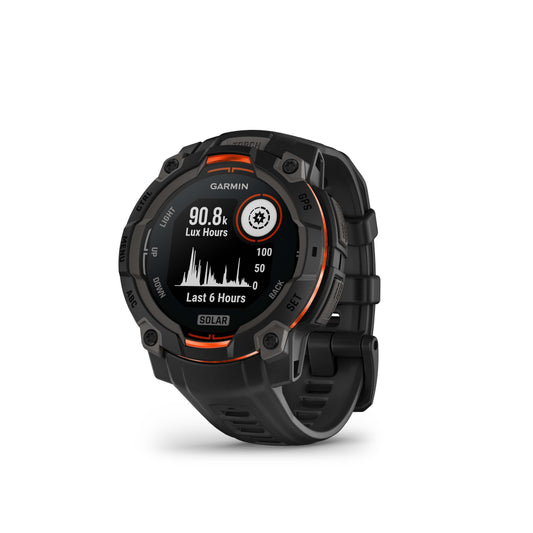 Montre GPS Garmin Instinct 3 Solar - 45 mm Noir avec Bracelet en Silicone Noir