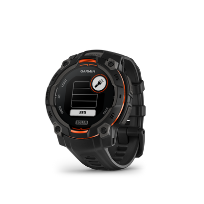 Montre GPS Garmin Instinct 3 Solar - 45 mm Noir avec Bracelet en Silicone Noir