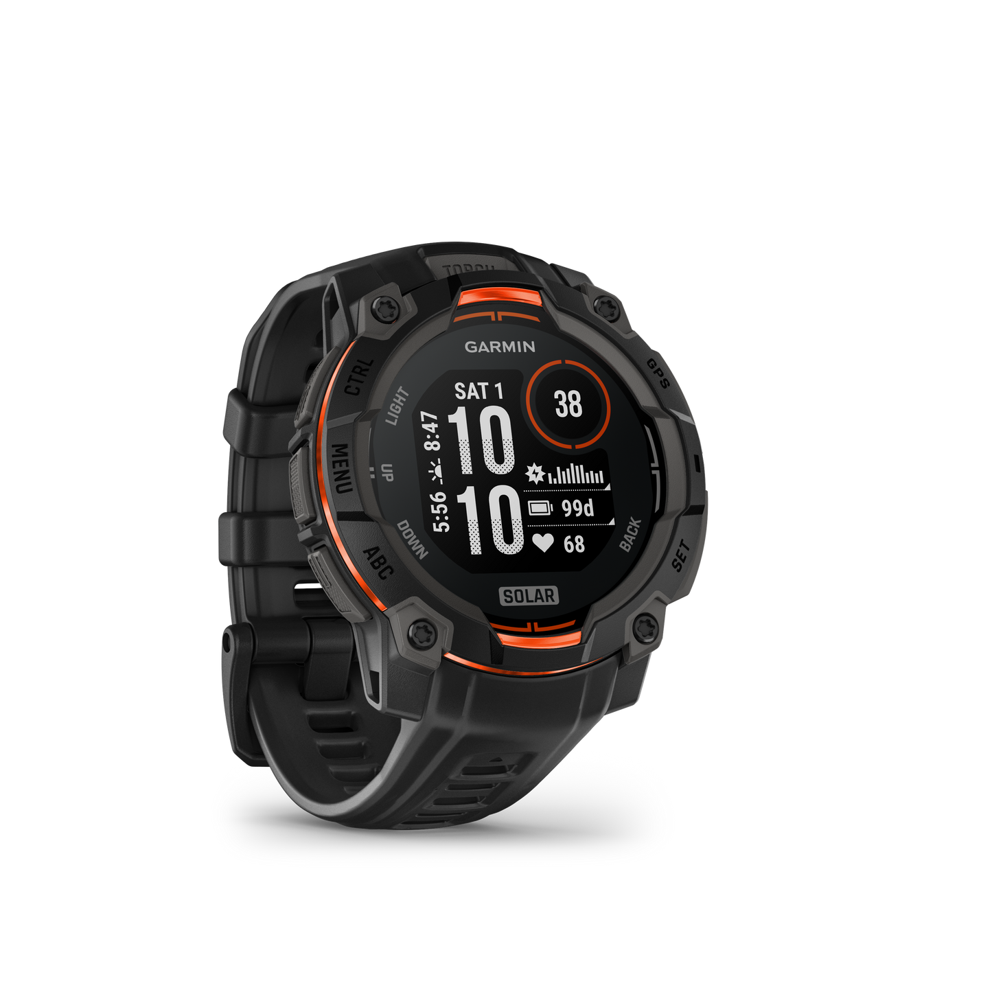 Montre GPS Garmin Instinct 3 Solar - 45 mm Noir avec Bracelet en Silicone Noir