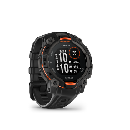 Montre GPS Garmin Instinct 3 Solar - 45 mm Noir avec Bracelet en Silicone Noir