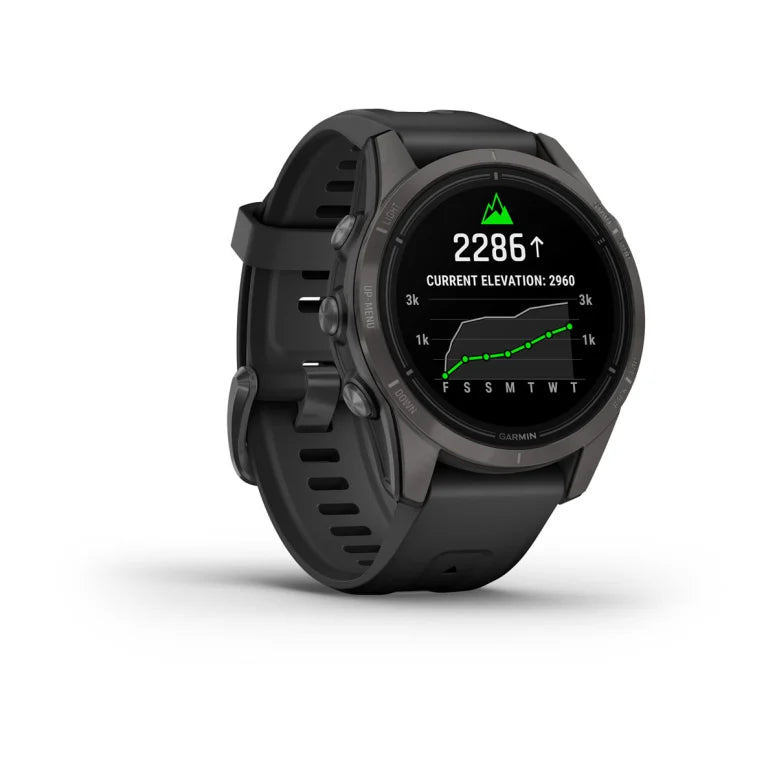 Montre  Garmin Epix Pro Gen 2 Sapphire Titane 42mm  Carbon Gray DLC et bracelet noir