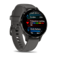 Montre de Sport Garmin Venu 3S boîtier acier inoxydable gris foncé et bracelet en silicone gris foncé