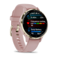 Montre de Sport Garmin Venu 3S boîtier acier inoxydable Soft Gold avec boîtier et bracelet en silicone rose poudré