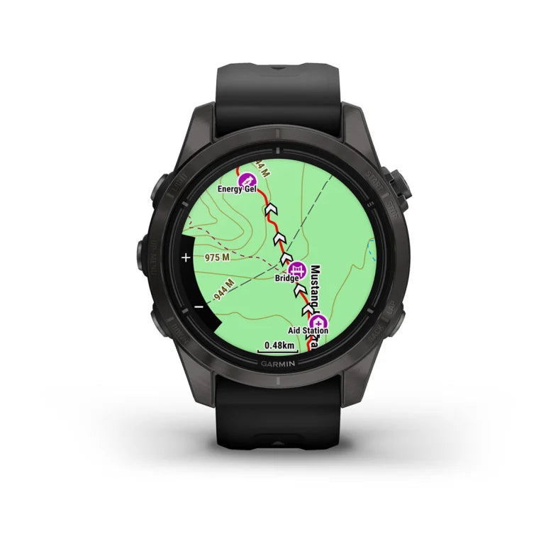 Montre  Garmin Epix Pro Gen 2 Sapphire Titane 42mm  Carbon Gray DLC et bracelet noir