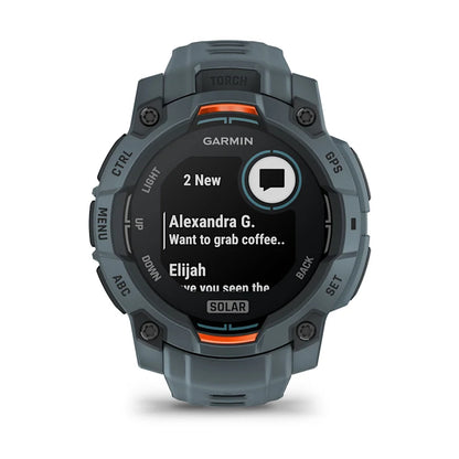 Montre GPS Garmin Instinct 3 Solar - 45 mm Bleu crépuscule avec bracelet bleu crépuscule