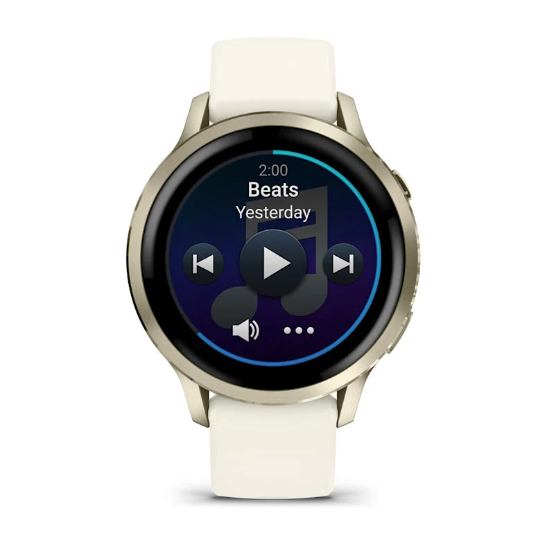 Montre de Sport Garmin Venu® 4 - 41 mm Lunar Gold avec bracelet en silicone ivoire