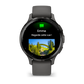 Montre de Sport Garmin Venu 3S boîtier acier inoxydable gris foncé et bracelet en silicone gris foncé
