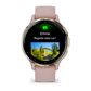 Montre de Sport Garmin Venu 3S boîtier acier inoxydable Soft Gold avec boîtier et bracelet en silicone rose poudré