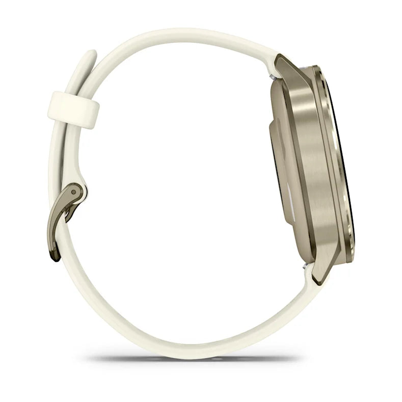 Montre de Sport Garmin Venu® 4 - 41 mm Lunar Gold avec bracelet en silicone ivoire