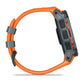 Montre GPS Garmin Instinct 3 Solar - 50 mm Bleu crépuscule avec bracelet orange