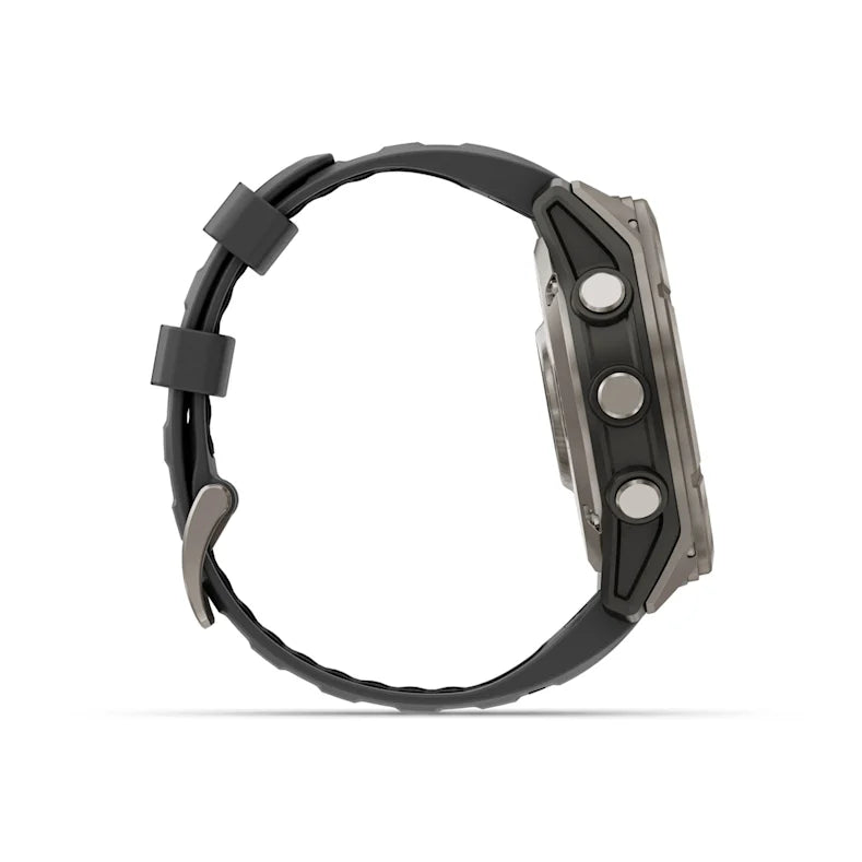 Montre GPS Garmin fēnix® 8 Pro – 51 mm, AMOLED Sapphire, Titanium avec bracelet en silicone graphite/noir