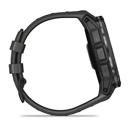 Montre GPS Garmin Instinct 3 AMOLED - 50 mm Noir avec Bracelet en Silicone Gris Charcoal