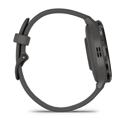 Montre de Sport Garmin Venu 3S boîtier acier inoxydable gris foncé et bracelet en silicone gris foncé