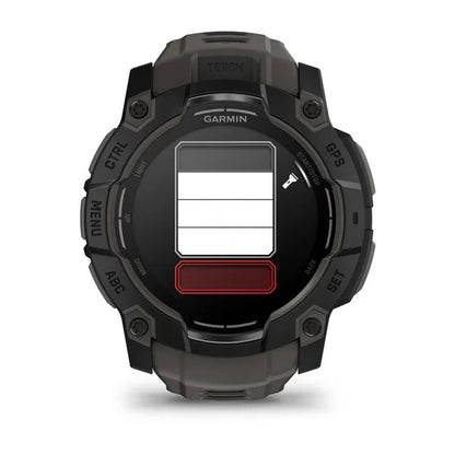 Montre GPS Garmin Instinct 3 AMOLED - 50 mm Noir avec Bracelet en Silicone Gris Charcoal