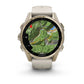 Montre GPS Garmin Fénix 8 AMOLED - 43 mm Sapphire Titane Soft Gold avec Bracelet en Silicone Gris Beige