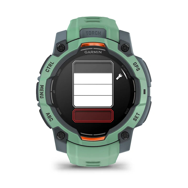 Montre GPS Garmin Instinct 3 AMOLED -45mm. Vert d'eau avec bracelet vert d'eau