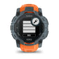 Montre GPS Garmin Instinct 3 Solar - 50 mm Bleu crépuscule avec bracelet orange